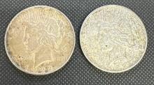 2 Coins 1922 Silver Peace Dollars 90% Silver 47.00 Grams