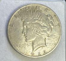 1922-D Silver Peace Dollar 90% Silver Coin 26.65 Grams
