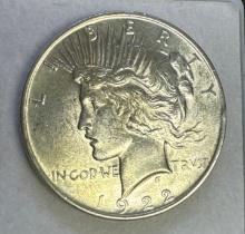 1922 Silver Peace Dollar 90% Silver Coin 26.74 Grams