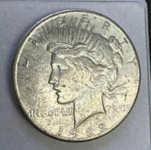 1922-S Silver Peace Dollar 90% Silver Coin 26.66 Grams