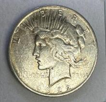 1922-D Silver Peace Dollar 90% Silver Coin 26.51 Grams