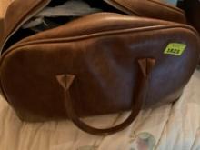 Brown Leather Duffel Bag and Handerchiefs