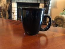 8 Black Coffee Cups - New