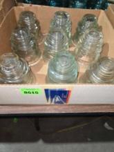 Box of 9 Antique Insulaters.