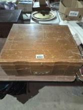 Vintage, Wood, Velvet lined, Silver Storage Box with Drawer.