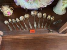 Vases, spoons, creamer and sugar bowl