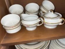 China set serving bowl with cracked lid