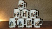 huge lot of norman rockwell mugs