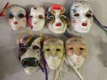 7 pc mardi gras mask set