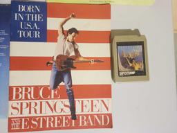 Four vinyl records, one 8 track cassette, one book, Bruce Springsteen. Used.