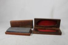 DMT Diamond sharpening system in wooden box. Also Case Buffalo knife wooden box only. No knife.
