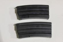 Two metal AR 20 round magazines. Used.