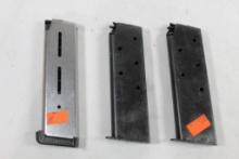 Three 1911 .45 ACP mags, one Wilson 8 rnd and two 7 rnd