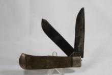 Winchester large two blade trapper. 3.5 inch blades rusted solid. No scales.
