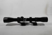 Redfield 3-9x40 television wideview duplex rifle scope with P-Series cantilever rail mount rings.