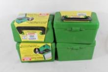 Four MTM 50 round green plastic rifle ammo boxes. New with tags.