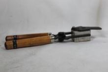 Lee wood handle double cavity .358, 158 gr 38/357 RN bullet mold. Used.