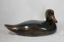 Ducks Unlimited laminated wood carved to look like a Wood duck drake, by Valerie Bundy.