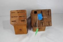 Two wood knife blocks. Used.