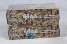 Two boxes of American Ammunition 44 Mag 240 gr C3 50 rounds each. Total count 100.