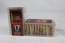 Two boxes of Hornady 17 HMR 17gr V-Max 50 round each. Total count 100.