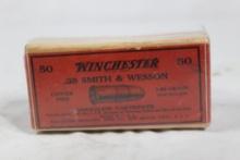 Vintage Winchester box circa 1920's of 38 S&W 145 gr Lead. Count 30.