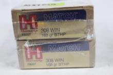 Two Hornady Match 308 Win 168gr BTHP. Count 40.