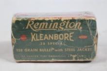 Vintage Remington box of 38 Spl 158gr bullet. Count 50.