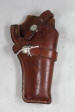 Bucheimer tan leather holster for 3" revolver. Used. Right handed.