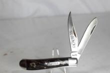 Imperial Schrade Trapper knife 100 years acrylic swirl stainless steel