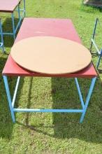 3' X 6' Metal Frame Table w/ Lazy Susan