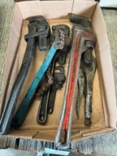 flat of pipe wrenches