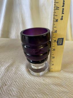 Vintage Czech Purple Glass Vase