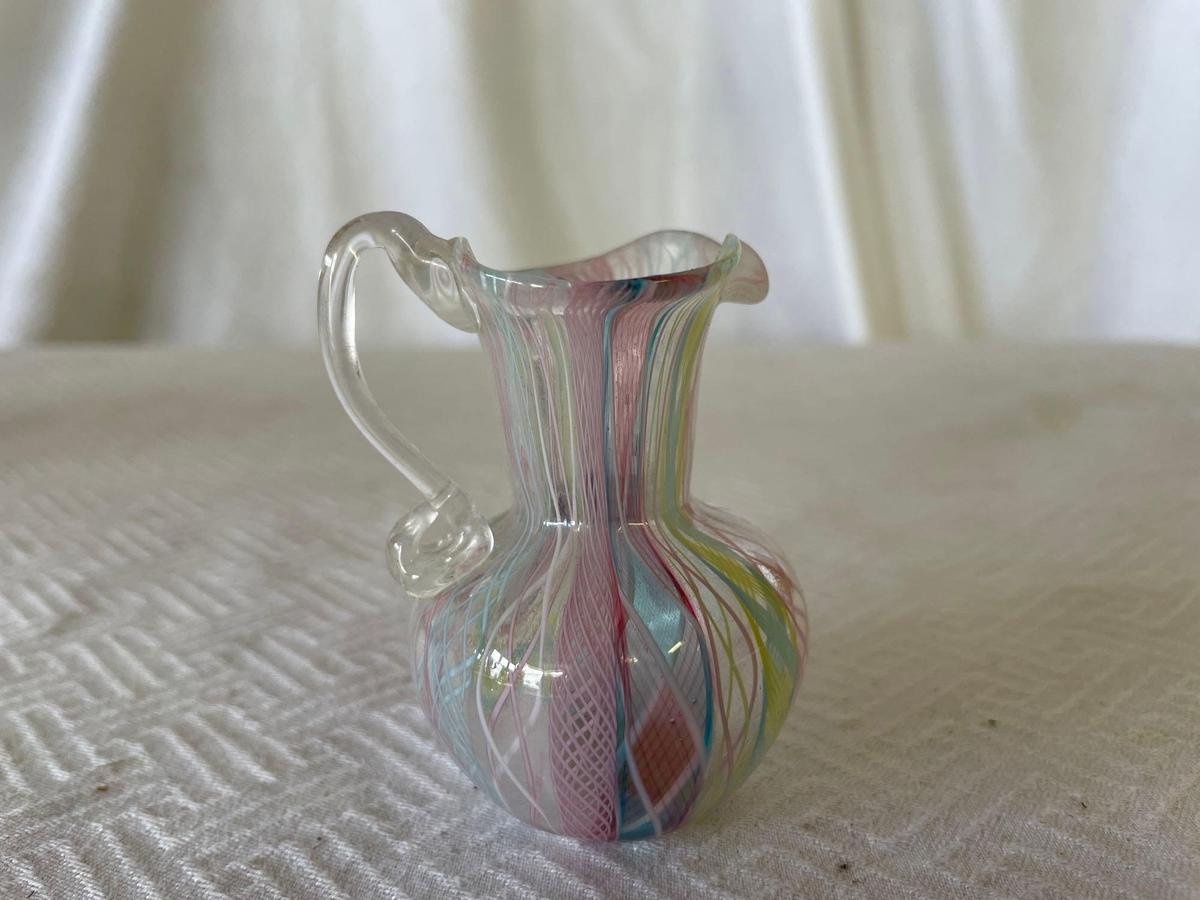 Colorful Art Glass Pitcher