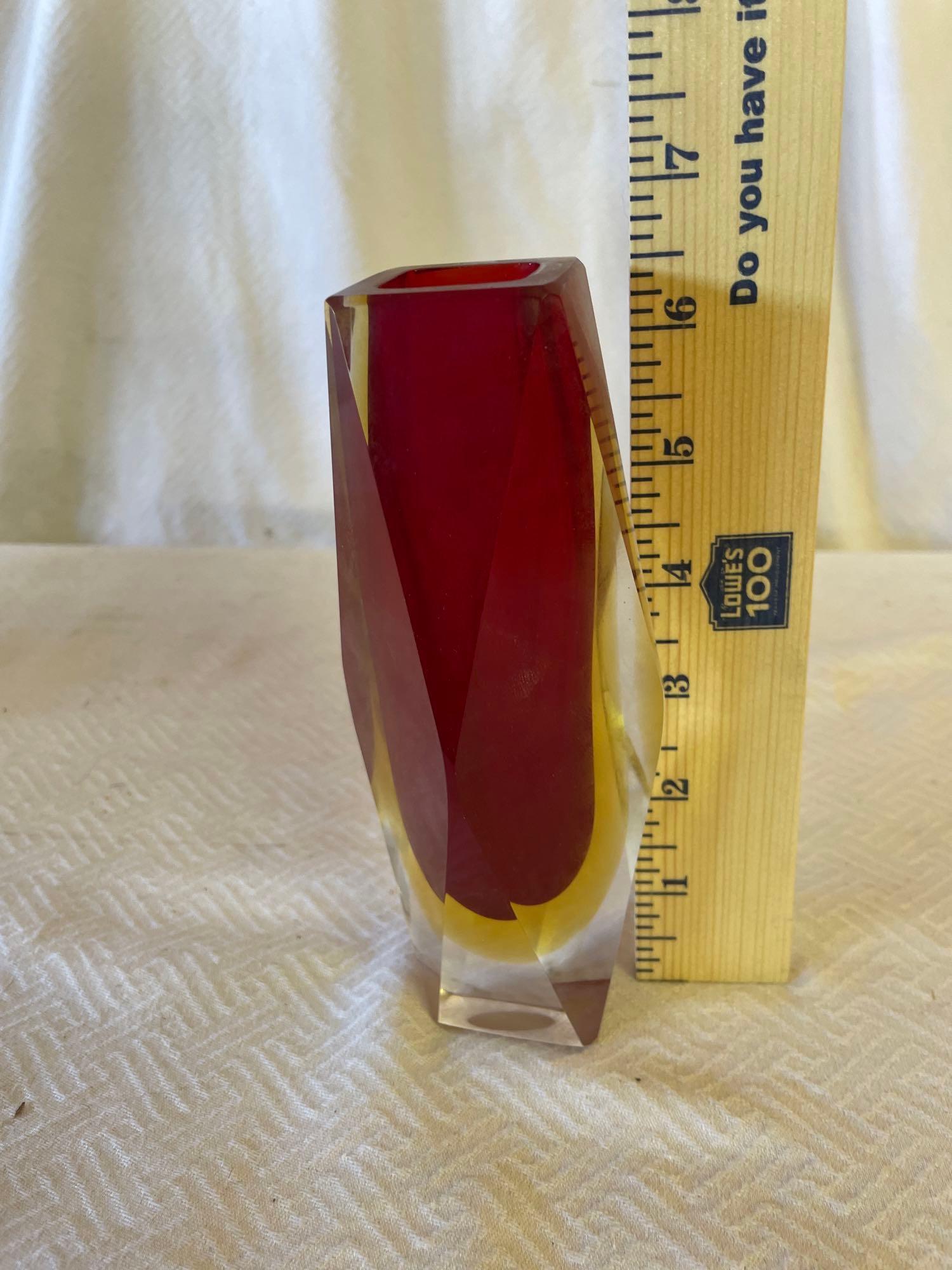 MCM Murano Faceted Sommerso Vase