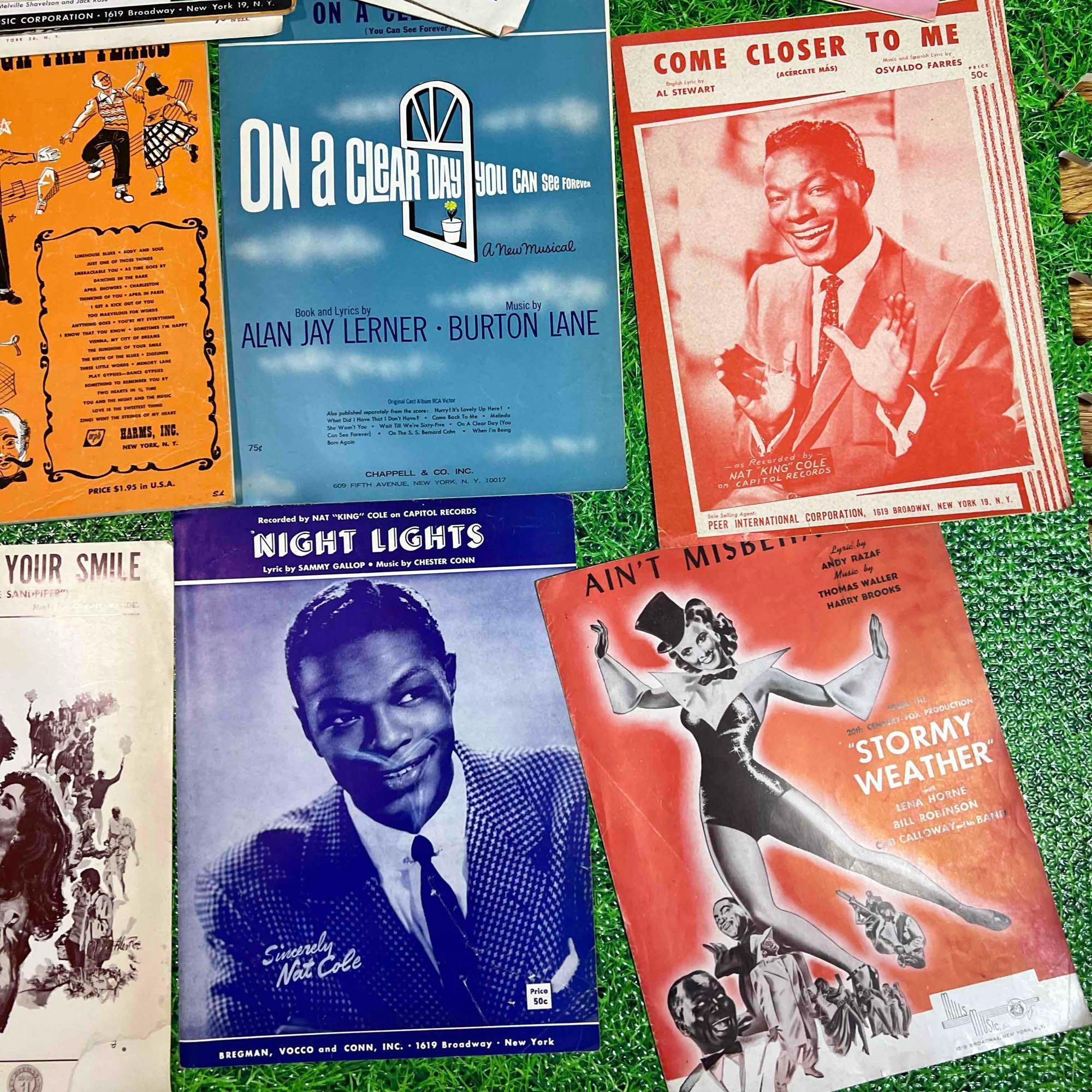vintage 1960s-70s song sheets