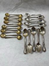 Three Sets Of Matching Sterling Silver Spoons
