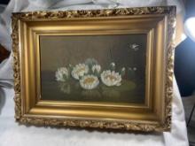 Vintage Floral Scene Framed