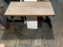 Vintage Adjustable Metal Base Writing/Drafting Table