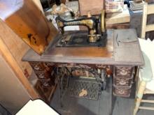 Antique Manual Foot Pump Sewing Machine Station