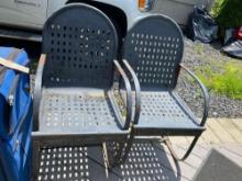 Pair Of Vintage Metal Lawn Chairs
