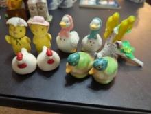 Set of 10 Bird Themed Salt and Pepper Shakers