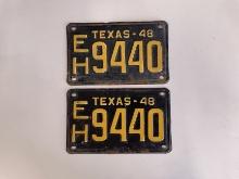1948 Texas License Plates