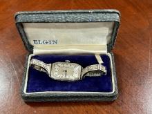 14k White Gold Antique Elgin Watch