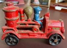 Vintage Cast Iron Fire Truck