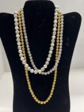 Two Napier Beaded Necklaces and One Silver Tone Beaded Necklace