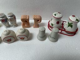 7PC PAINTED SALT AND PEPPER SHAKERS