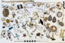 LARGE LOT OF VINTAGE FASHION JEWELRY - NOT ALL COMPLETE