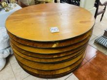 10PC ROUND WOOD TABLES 60"
