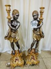 PAIR OF FULL FIGURE LAMPS MADE IN ITALY WITH TAGS